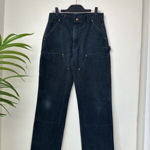 Perfect faded black Carhartt double knee pants